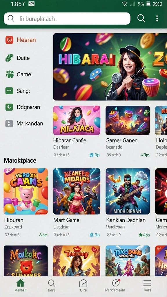 panen77 - Screenshot kedua menampilkan beragam karakter yang bisa dipilih.